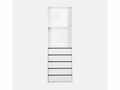 Clearance Sweeek Módulo armario con 5 cajones y 2 estantes Blanco