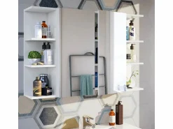 Online duehome Módulo camerino de 2 puertas con espejo Blanco