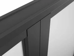 Vente-unique Módulo de puerta reversible de aluminio y cristal esmerilado - 2 x Al 204 x An 73 cm - LOXTON