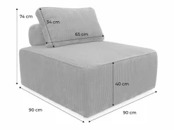 Sweeek Módulo para sofá modular de pana, 1 plaza