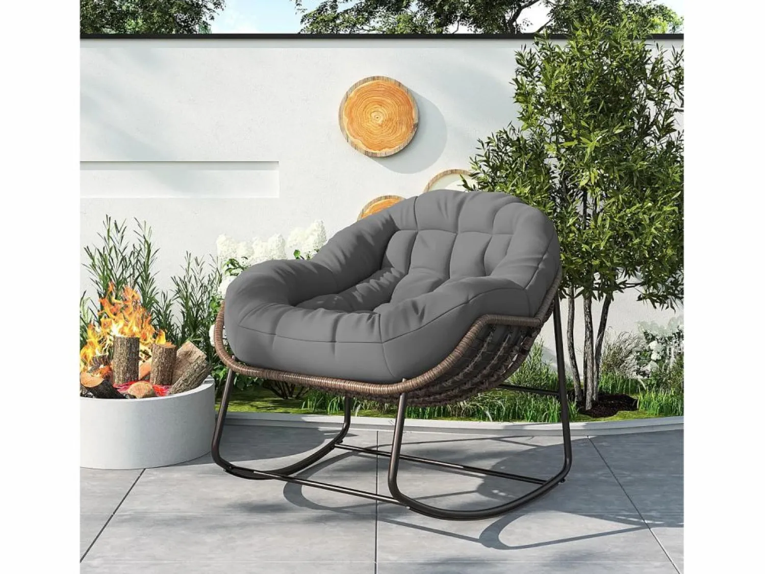Mecedora - Mecedora extragrande - con asiento tapizado,