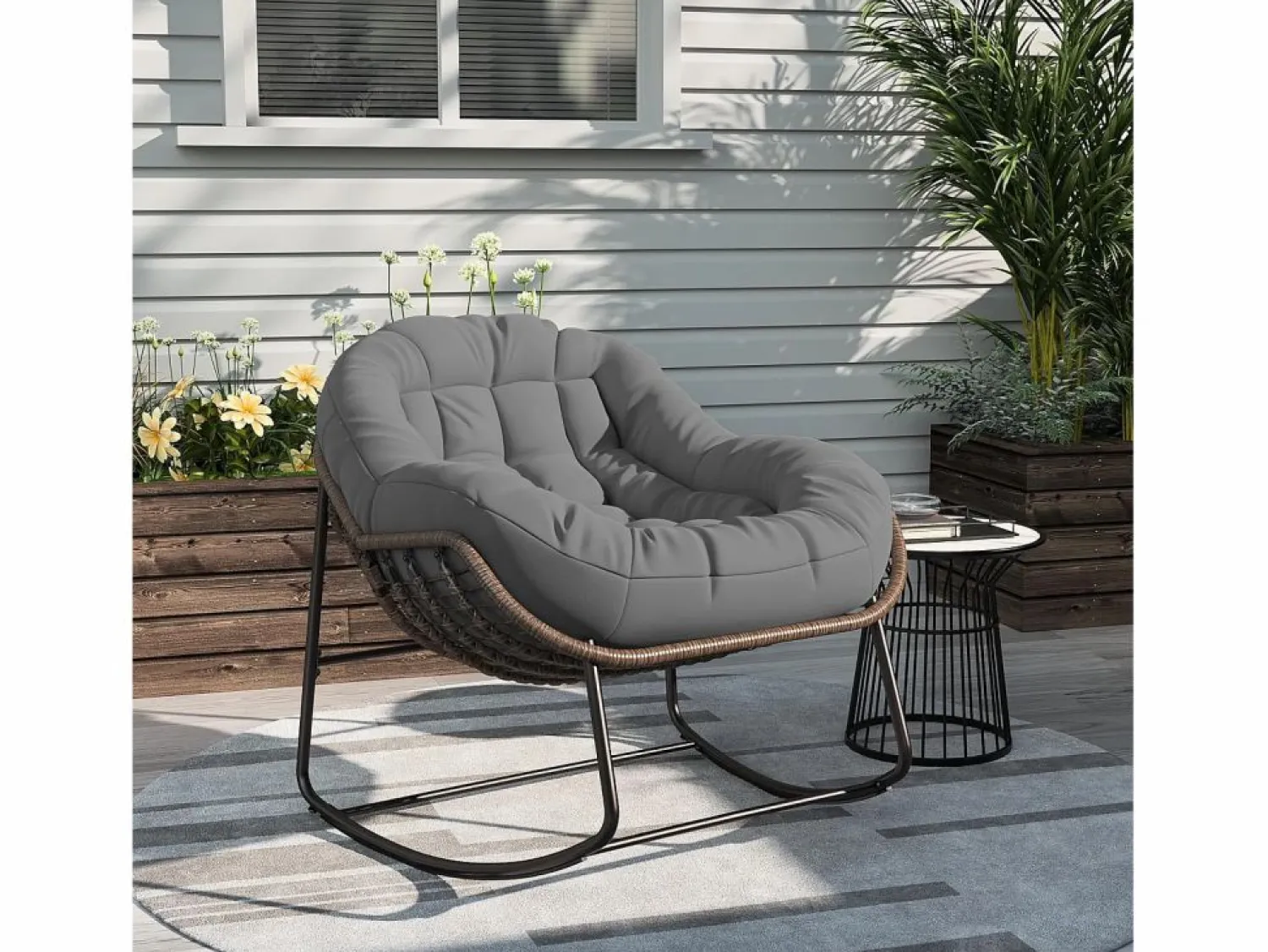 Mecedora - Mecedora extragrande - con asiento tapizado,