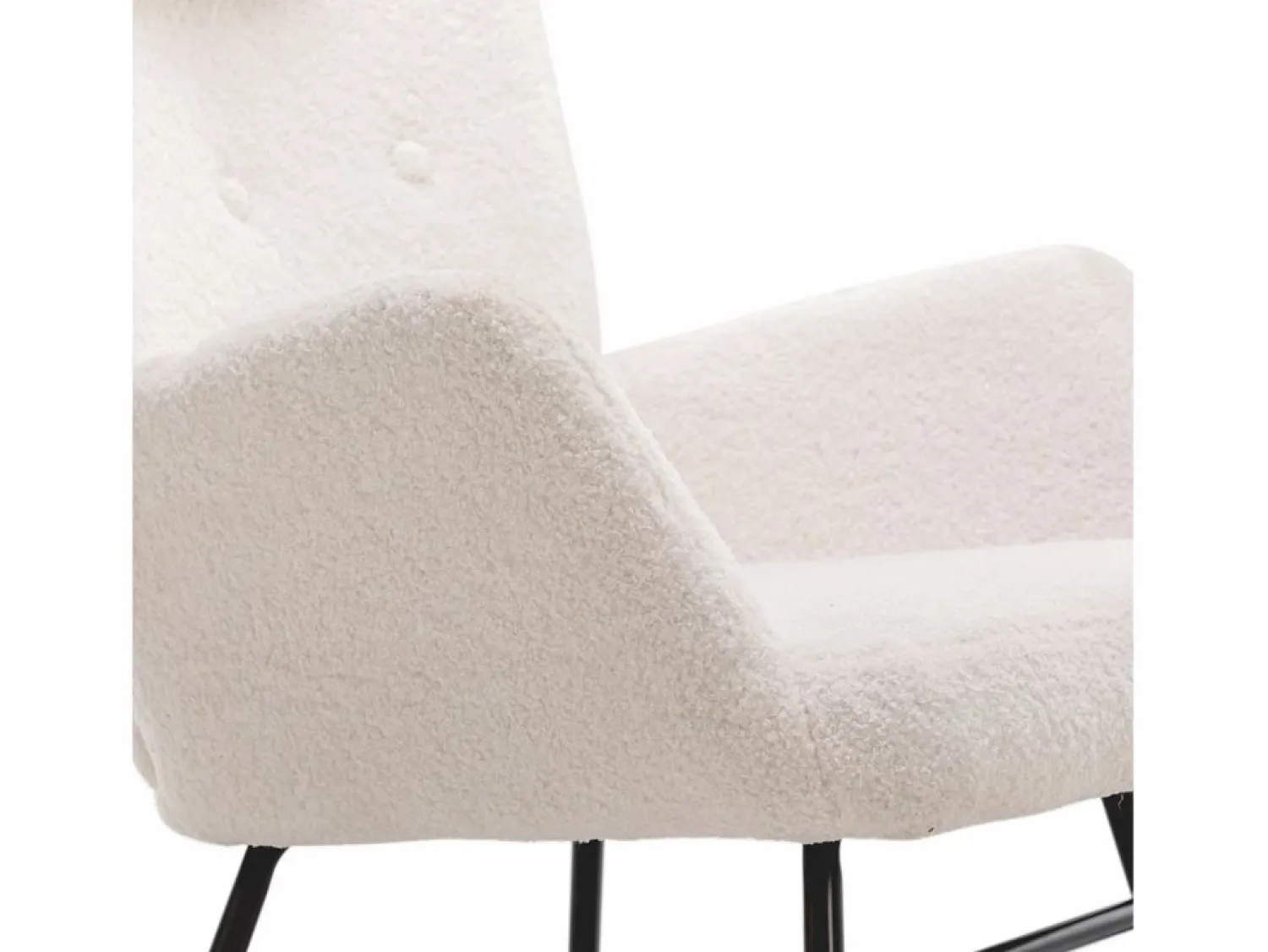 Clearance Mecedora - sillón relax para salón - acolchado con felpa Teddy - con reposacabezas y reposapiés - base de madera - Sillón Balancín