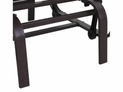 New Mecedora con cojín, metal, textilene, marrón (60x75x104 cm) Sillón Balancín