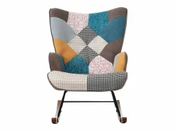 Mecedora con reposapiés - 69,5 x 50 x 88,5 cm - Esponja + fibras de polipropileno - Sillón Balancín