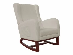 Clearance Mecedora con reposapiés, patas de madera maciza antideslizantes, mecedora, Sillón Balancín
