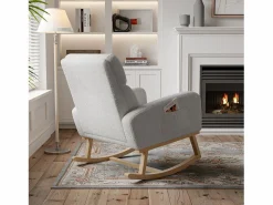 Mecedora con respaldo - bolsillos laterales - forro polar suave - Sillón Balancín
