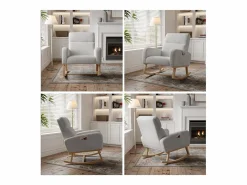 Mecedora con respaldo - bolsillos laterales - forro polar suave - Sillón Balancín