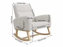 Mecedora con respaldo - bolsillos laterales - forro polar suave - Sillón Balancín