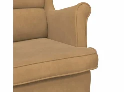 vidaxl Mecedora con respaldo alto de terciopelo marrón y madera maciza