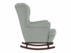 Clearance Mecedora con respaldo alto de terciopelo y madera maciza Sillón Balancín