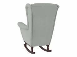 Clearance Mecedora con respaldo alto de terciopelo y madera maciza Sillón Balancín