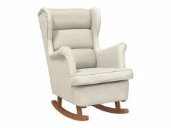 Outlet Mecedora con respaldo alto de terciopelo y madera maciza Sillón Balancín