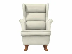 Outlet Mecedora con respaldo alto de terciopelo y madera maciza Sillón Balancín