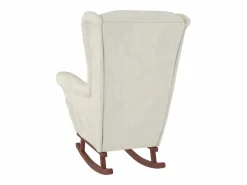 Outlet Mecedora con respaldo alto de terciopelo y madera maciza Sillón Balancín