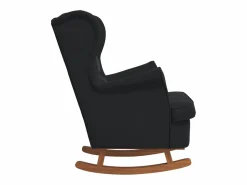 Best Mecedora con respaldo alto de terciopelo y madera maciza Sillón Balancín