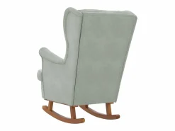 vidaxl Mecedora con respaldo alto de terciopelo y madera maciza