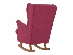 Clearance Mecedora con respaldo alto de terciopelo y madera maciza Sillón Balancín