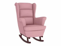 vidaxl Mecedora con respaldo alto de terciopelo y madera maciza