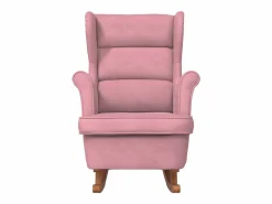 vidaxl Mecedora con respaldo alto de terciopelo y madera maciza