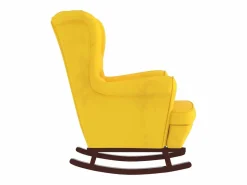 Outlet Mecedora con respaldo alto de terciopelo madera maciza Sillón Balancín