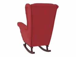 Best vidaxl Mecedora con respaldo alto de terciopelo y madera maciza Rojo