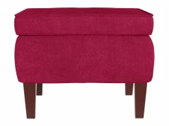 Best vidaxl Mecedora con respaldo alto de terciopelo y madera maciza Rojo