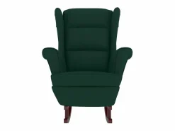 vidaxl Mecedora con respaldo alto de terciopelo oscuro y madera maciza