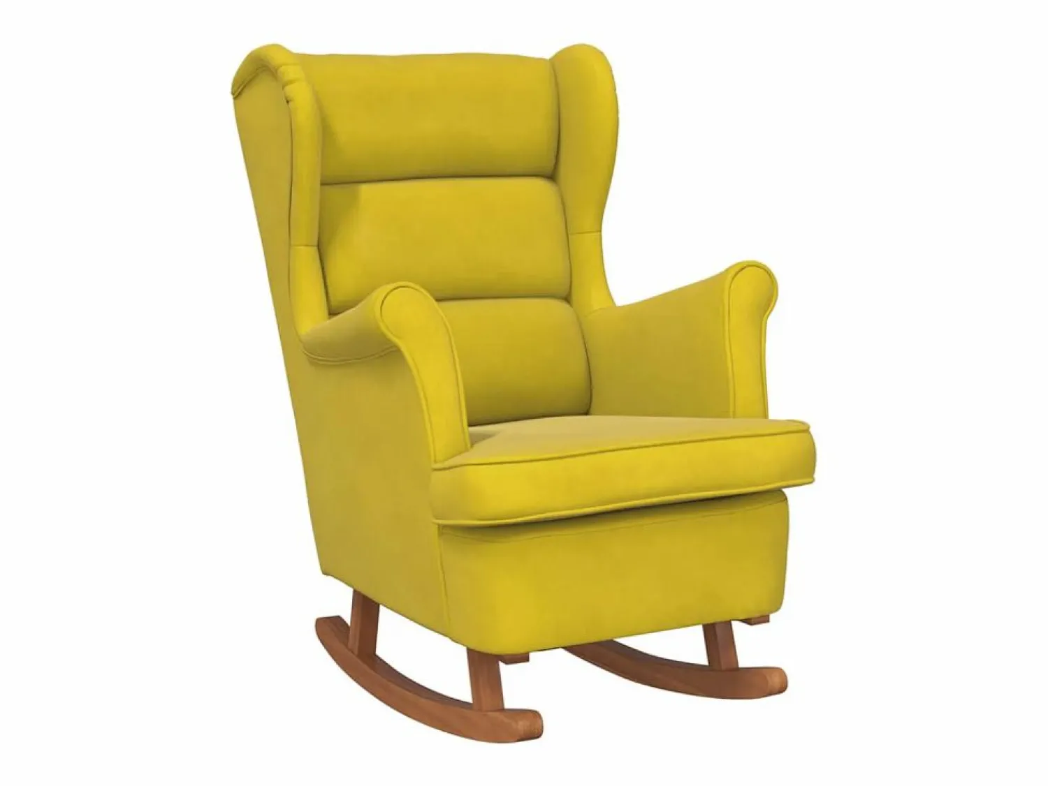 Online vidaxl Mecedora con respaldo alto de terciopelo madera maciza Amarillo