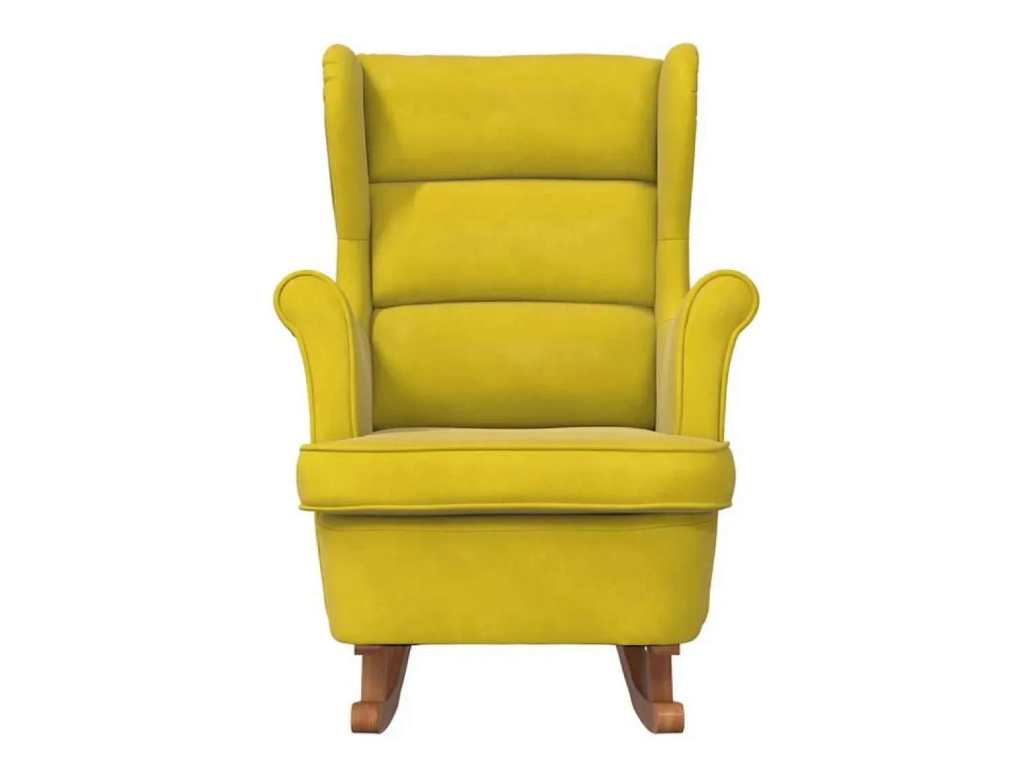 Online vidaxl Mecedora con respaldo alto de terciopelo madera maciza Amarillo