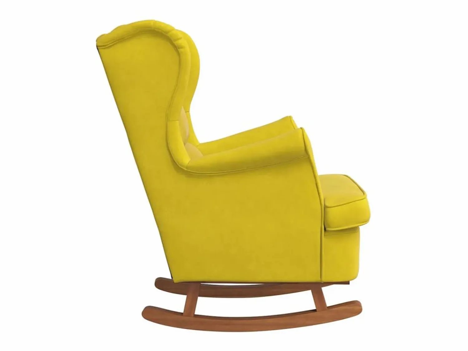 Online vidaxl Mecedora con respaldo alto de terciopelo madera maciza Amarillo
