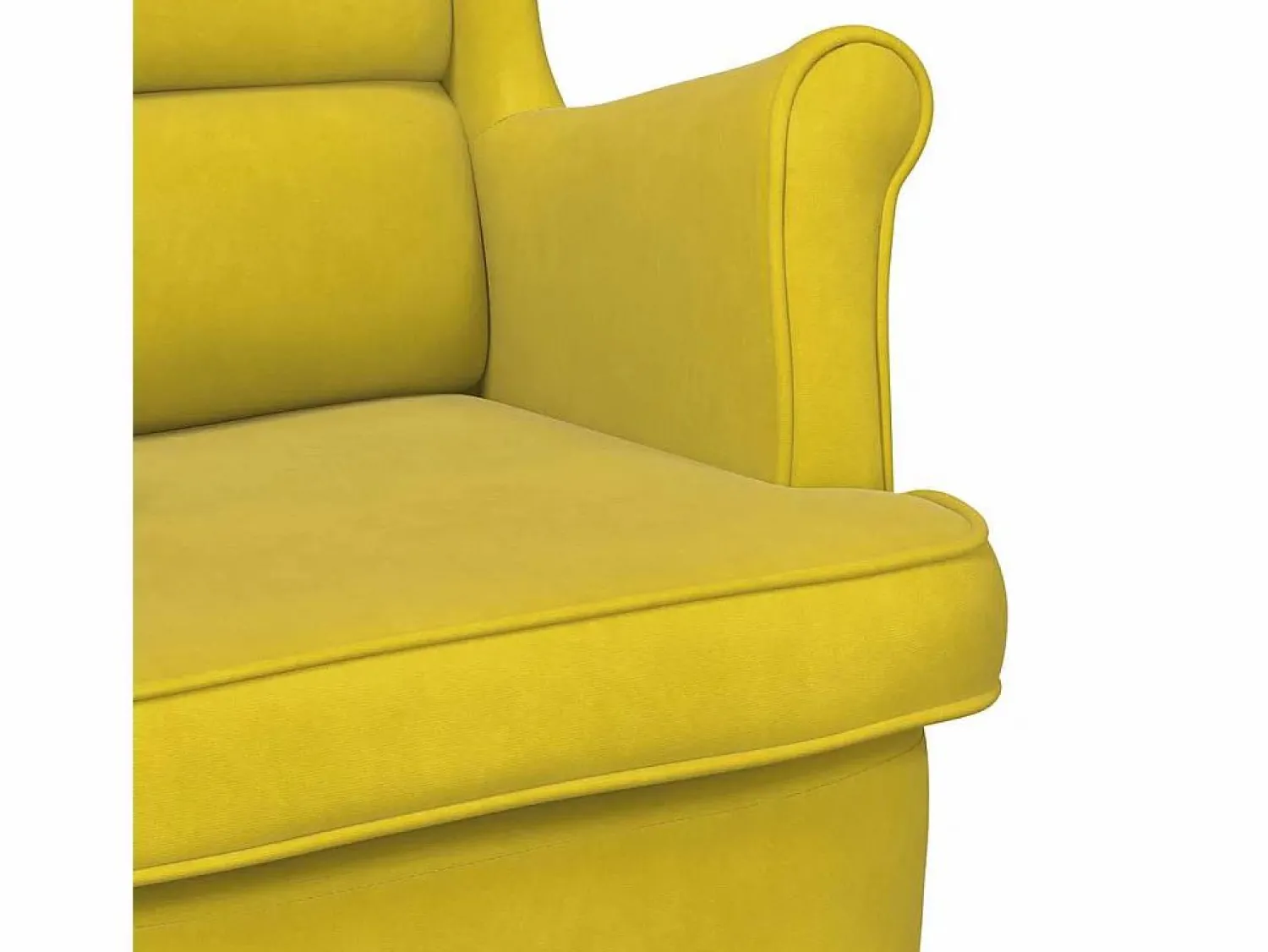 Online vidaxl Mecedora con respaldo alto de terciopelo madera maciza Amarillo