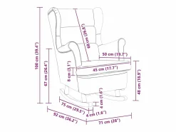Online vidaxl Mecedora con respaldo alto de terciopelo madera maciza Amarillo