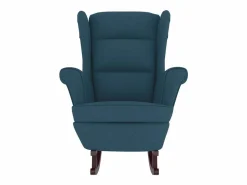 vidaxl Mecedora con respaldo alto de terciopelo y madera maciza