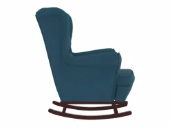 vidaxl Mecedora con respaldo alto de terciopelo y madera maciza