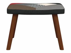 vidaxl Mecedora con taburete tela patchwork