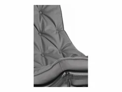 Clearance MSO Mecedora de diseño con estructura de metal negro y madera maciza IMAGINE Gris