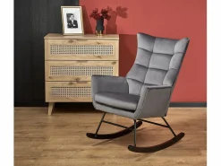 Best Mecedora de diseño en terciopelo con reposabrazos Market Sillón Balancín
