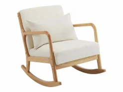 Habitat et jardin Mecedora de estilo escandinavo de tejido de rizo y madera <> - Beis