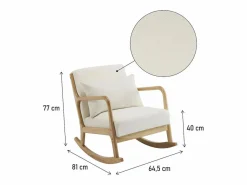 Habitat et jardin Mecedora de estilo escandinavo de tejido de rizo y madera <> - Beis