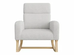 Sale Mecedora de lactancia con bolsillo lateral y reposabrazos, patas de madera, Sillón Balancín