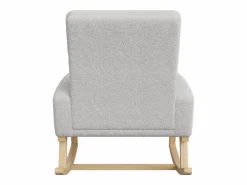 Sale Mecedora de lactancia con bolsillo lateral y reposabrazos, patas de madera, Sillón Balancín