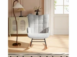 Mecedora de peluche de osito de peluche, sillón de lectura acolchado, respaldo a cuadros,