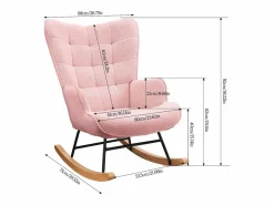 Sale Mecedora de peluche de osito de peluche, sillón de lectura acolchado, respaldo a cuadros, color Rosa