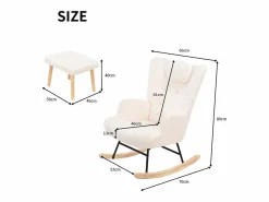 Discount Mecedora de peluche suave con reposacabezas y reposapiés Sillón Balancín