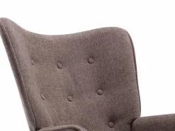 Sale Mecedora de tela jaspeada con patas mecedoras y botones decorativos en el respaldo ELMINA II Sillón|Sillón Balancín