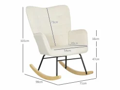 Hauss Spole Mecedora de terciopelo con reposabrazos, base de madera, estructura negra