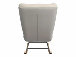 New Mecedora ergonómica con cojín beige y estructura gris, diseño moderno en tela/piel sintética. Blanco