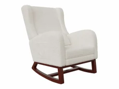 Online Mecedora, Mecedora con Reposapiés Retráctil, Mecedora de Madera Maciza con Respaldo Alto para Sala de Estar, Dormitorio, Hasta 150 kg - Sillón Balancín