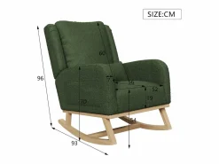 Mecedora moderna en tela de peluche con asiento acolchado de espuma y estructura de madera
